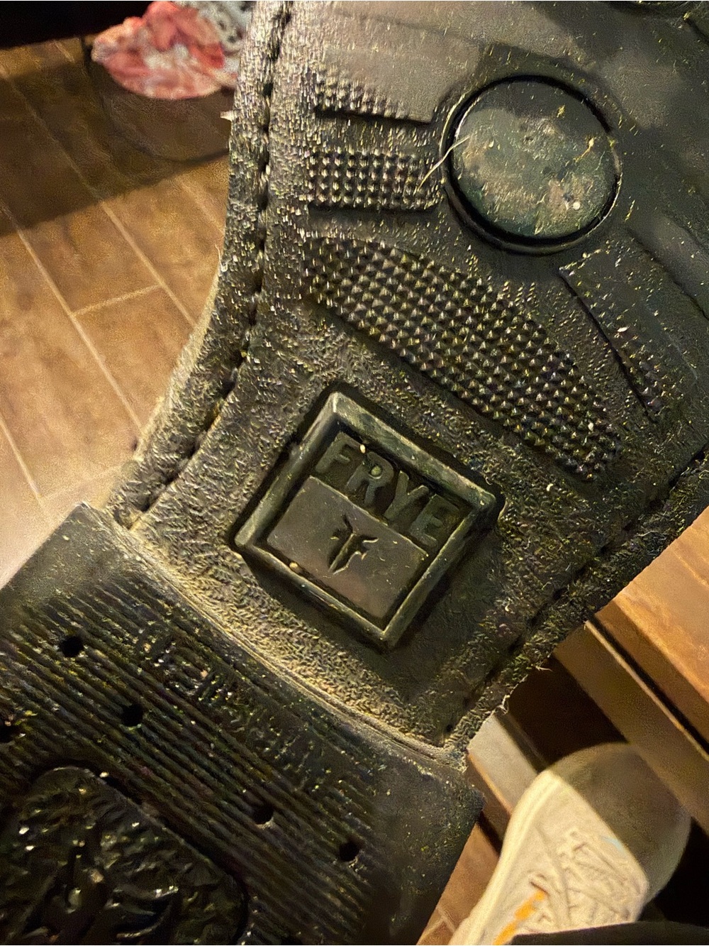 Frye Black Leather Engineer Boots with Buckles - Picture 4 of 5